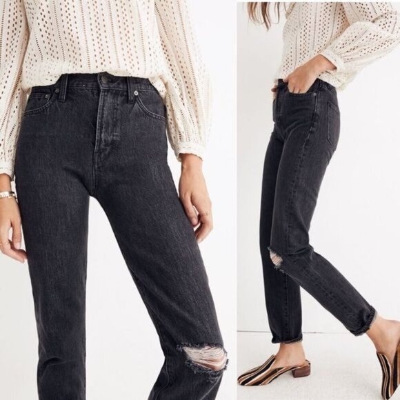 Madewell The Perfect Vintage Jean in Roxstone Wash size 24 Knee-Rip Edition - Picture 2 of 11